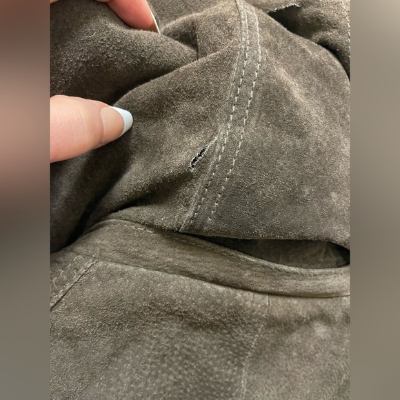 Premier Vintage Women's Suede Leather Utility Jacket in Brown - Picture 9 of 11